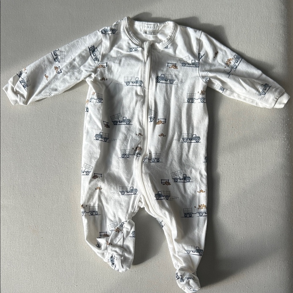 Petit Lem Apple Truck Footie PJS